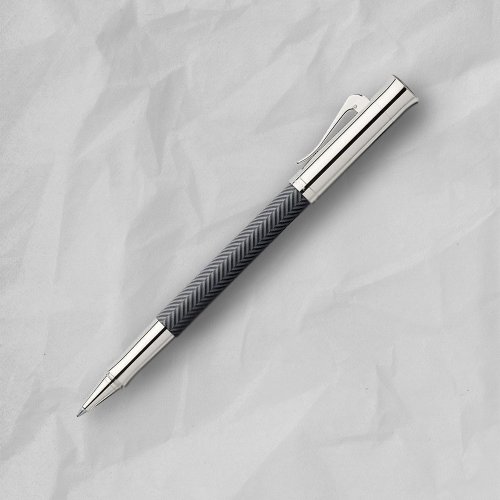 文聚 【Graf von Faber-Castell】 繩紋飾 鋼珠筆-黑綢緞 VIP刻字服務