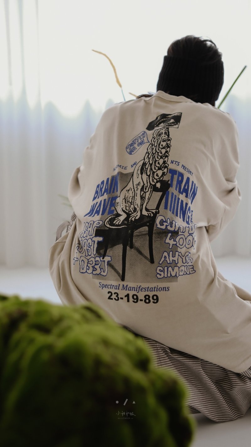 OHMYDOG寬鬆圖案短袖TEE - 3色 - 灰DOG - 女 T 恤 - 棉．麻 灰色