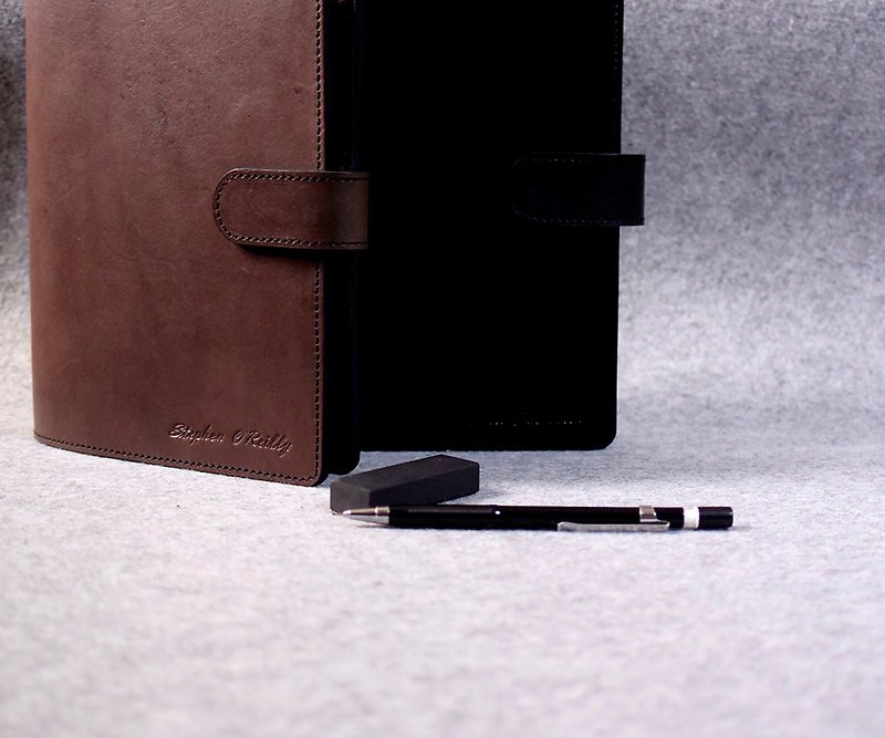 Genuine leather loose-leaf notebook, fine version with magnetic clasp, special version // 2023 pocket book / - สมุดบันทึก/สมุดปฏิทิน - หนังแท้ 