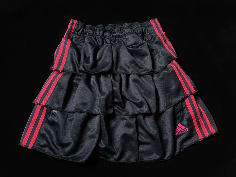 REGETHER Vintage modified adidas sports cake skirt-10 - กระโปรง - ผ้าฝ้าย/ผ้าลินิน สีน้ำเงิน