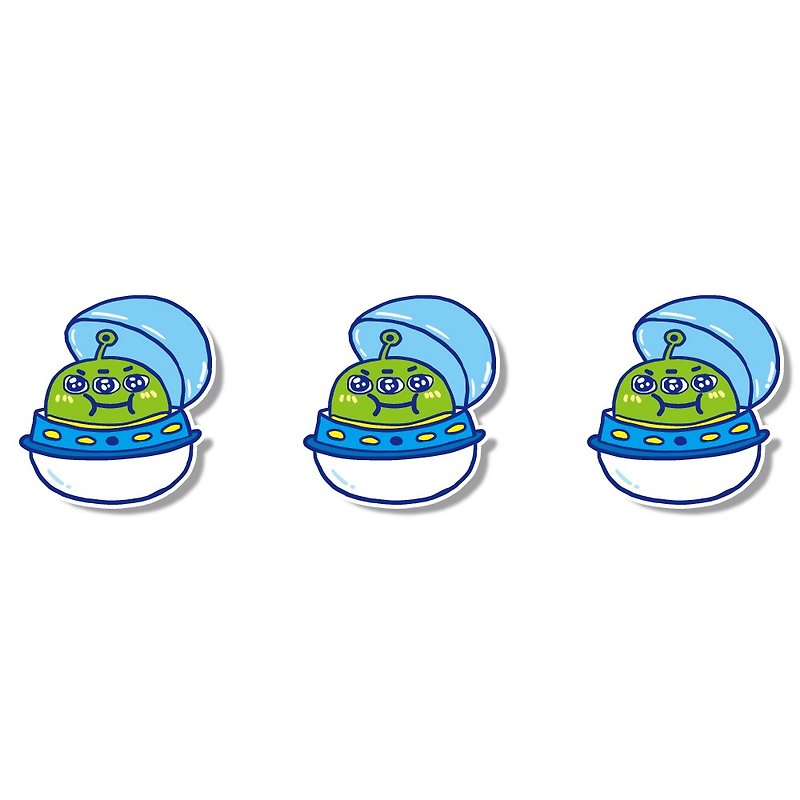 1212 Fun Design Funny Waterproof Sticker - Egg Series - Space Egg - สติกเกอร์ - วัสดุกันนำ้ สีน้ำเงิน