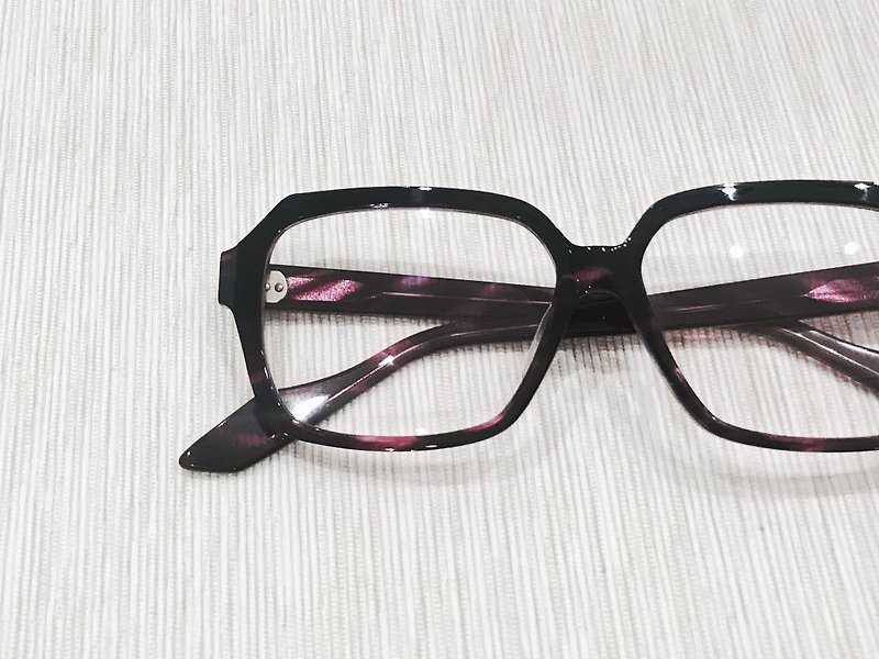日本製スクエアメガネフレームアイウェア - 眼鏡・フレーム - その他の素材 パープル