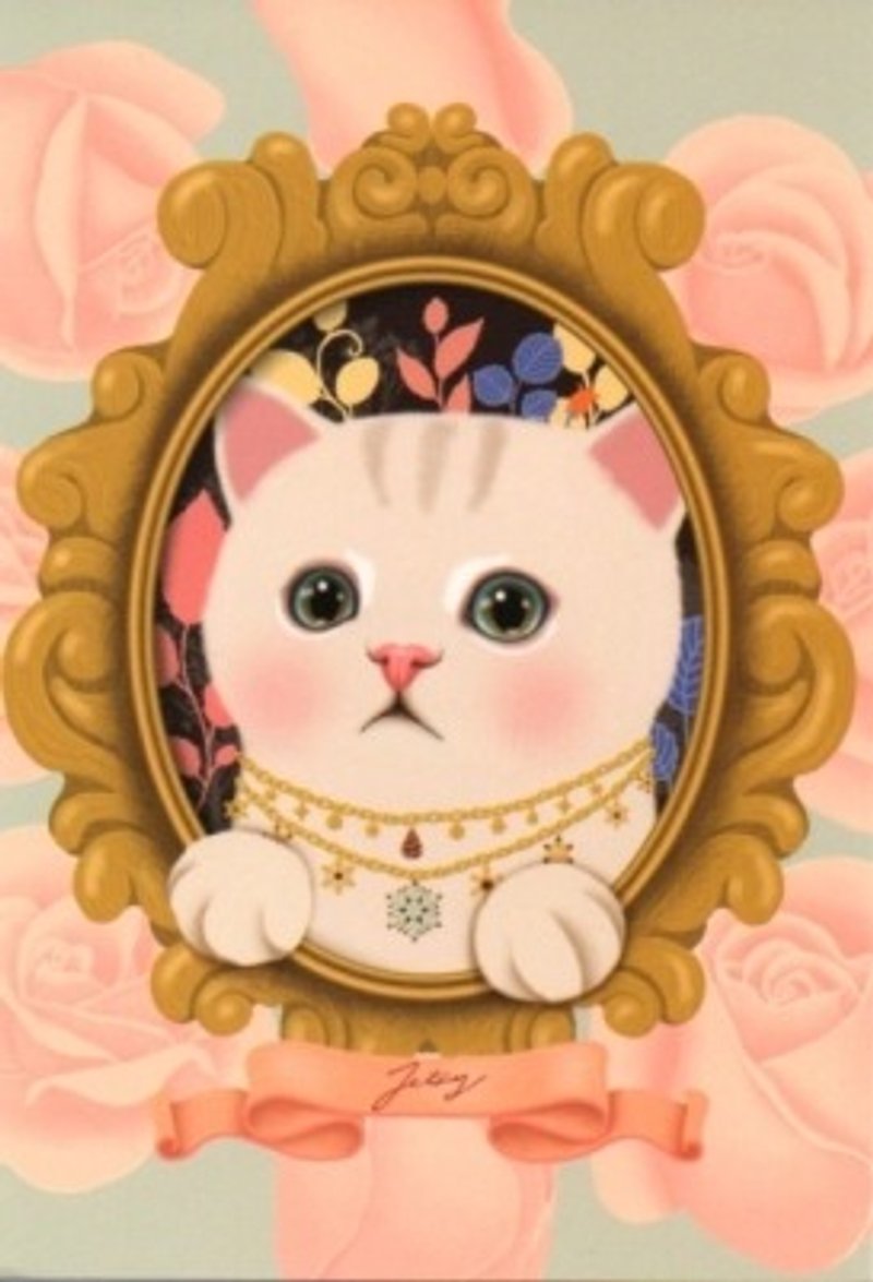 Jetoy, choo choo sweet cat flower postcard (J1210205) - การ์ด/โปสการ์ด - กระดาษ หลากหลายสี