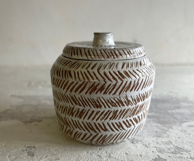 籐柄陶器塩壺(売り切れ次第再生産)_陶器急須 調味料ポット - ショップ