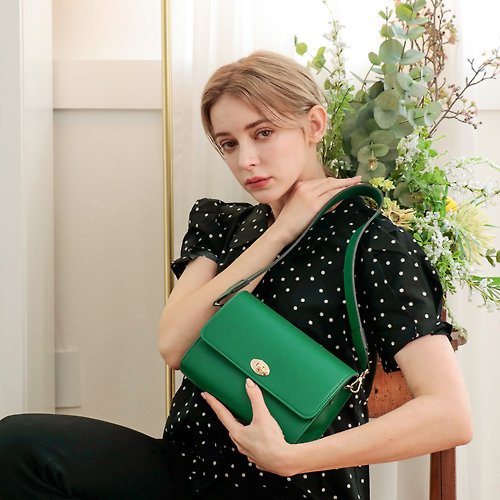 Jolly 韓國SARAH BAG | 綠色 | 大方袋 | 側背包 斜孭袋