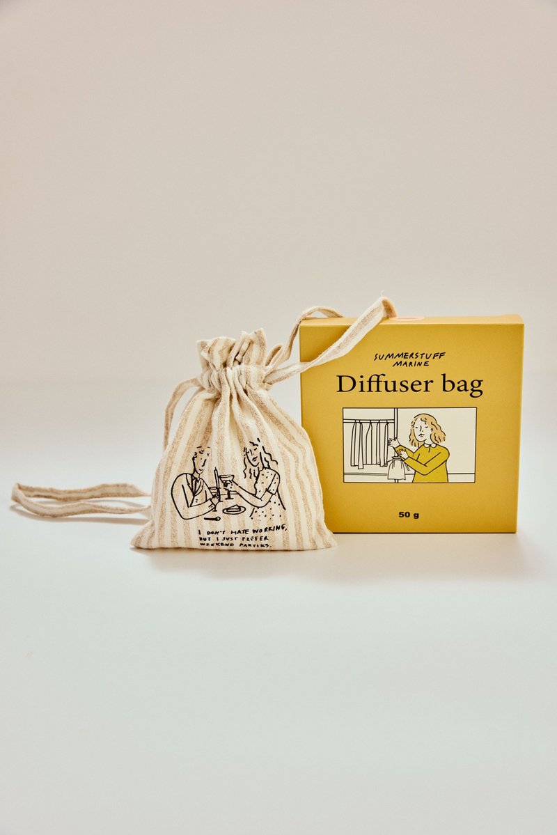 Summerstuff.marine - DIFFUSER BAG  กลิ่น THANK GOSH IT'S PARTY TIME (50 g) - 香氛/精油/擴香 - 棉．麻 白色
