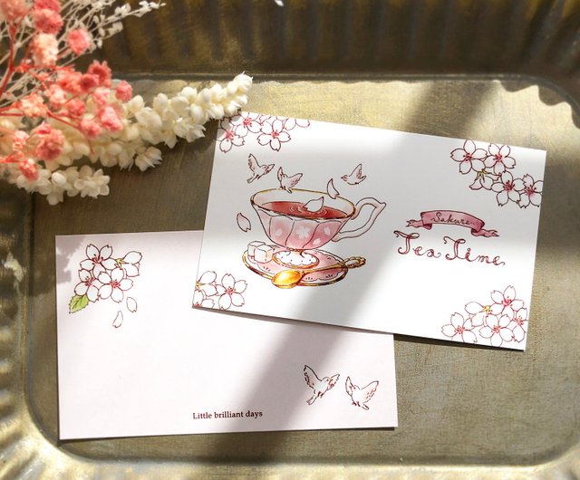 Sakura Teatime Coffret petal 桜ティーコフレ花びら柄 ブローチセット - ショップ Little brilliant  days 紅茶とフルーツの雑貨店 ブローチ - Pinkoi