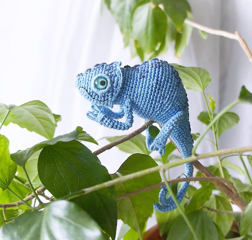 CozyToysByOreshek Chameleon jungle animal doll, Collector Stuffed Toy, Cute Gift for Teenage
