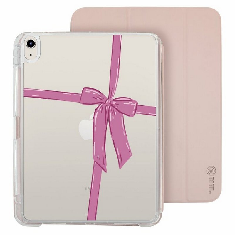 禮物蝴蝶結 iPad Air/Pro 2024可拆式防摔透明 實色摺套 - 平板/電腦保護殼 - 塑膠 多色