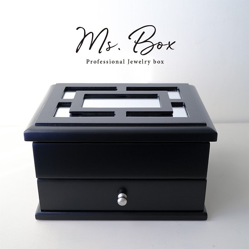【Ms. box】Wooden Jewelry Box of Canadian Famous Brand (Ornament Box/Storage Box) - Storage - Wood Black