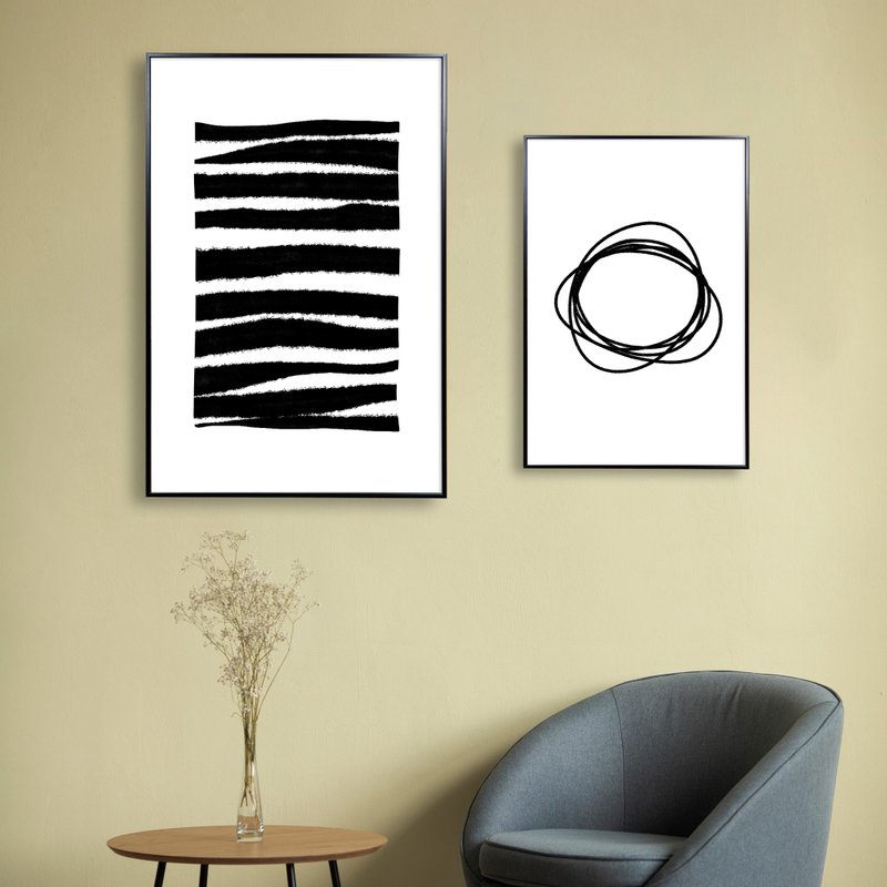 静止の中の流動 モダン抽象 掛け画 / 画芯 ポスター フレームなし画 装飾画 - ポスター・絵 - 紙 