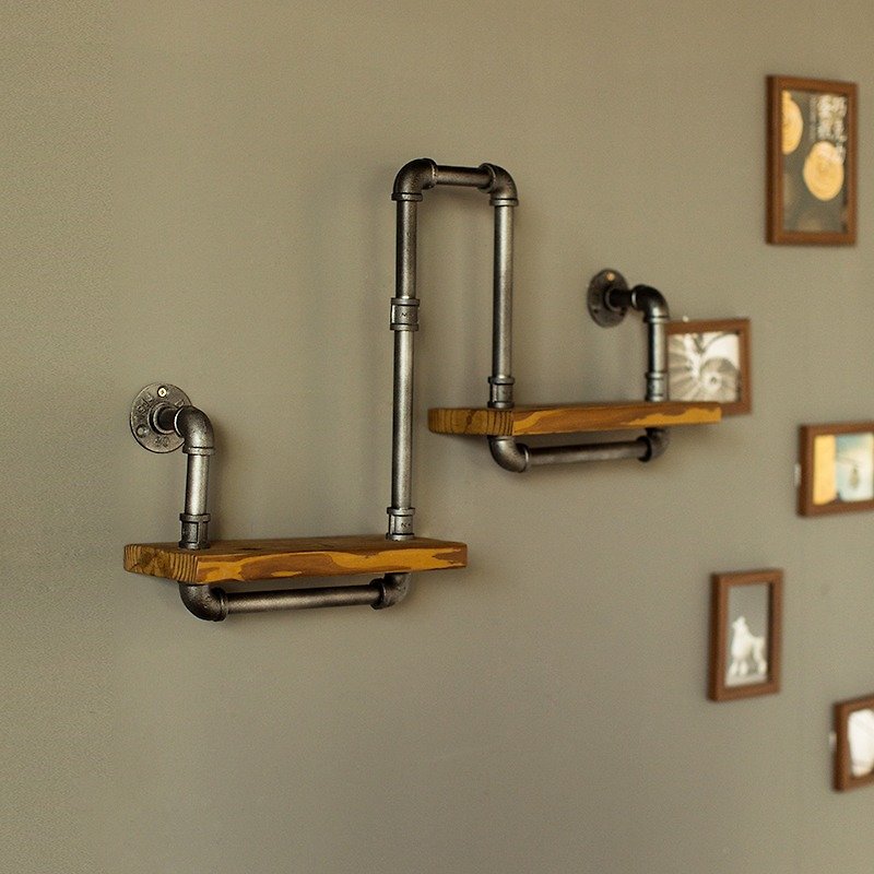 Industrial Feng Shui Pipe Shelves Wall Decoration Bookshelf - Storage - Other Metals 