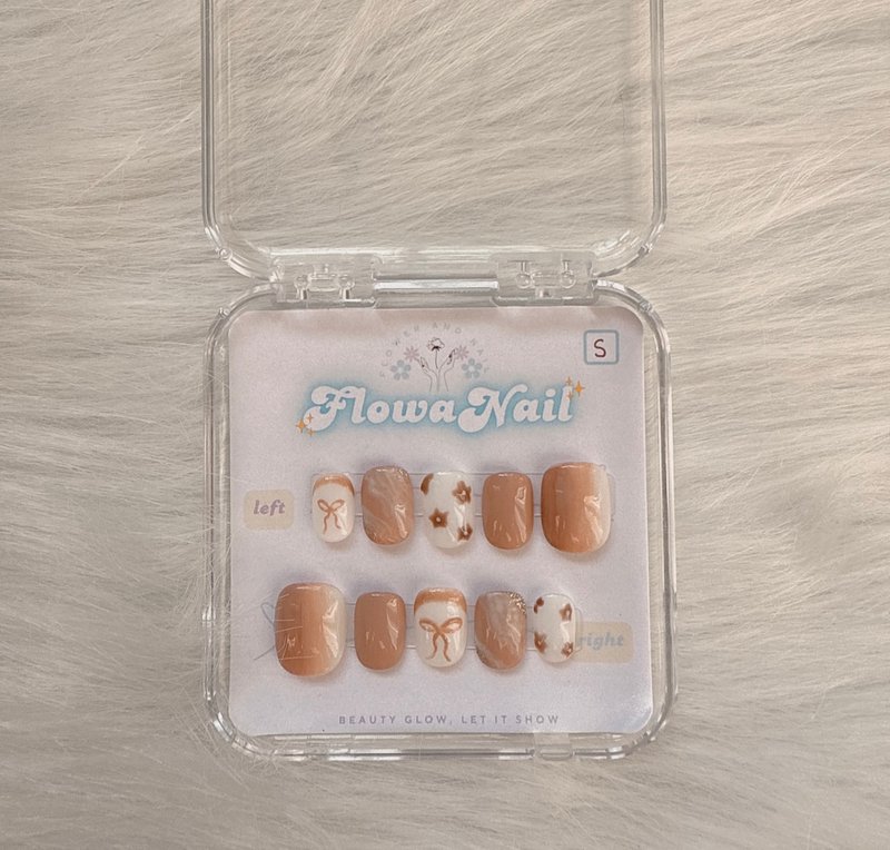 【客製】手工穿戴甲 | 牛奶咖啡 | No. M1 - 指甲油/指甲貼 - 其他材質 咖啡色
