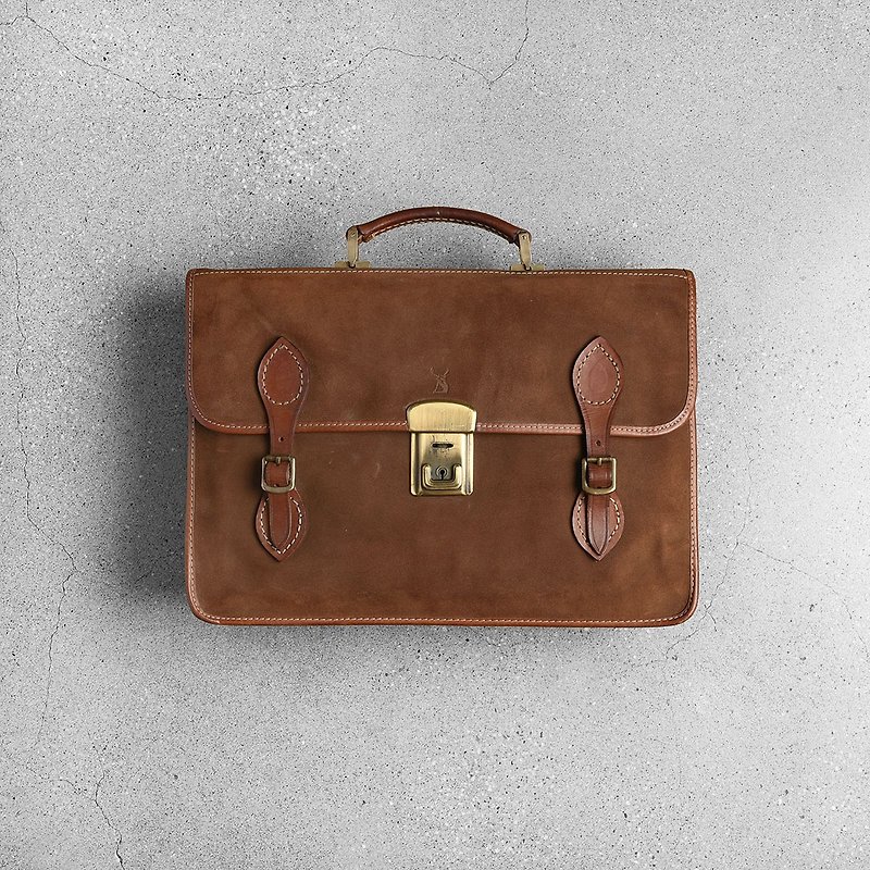 Cervo Vintage Handbag - Briefcases & Doctor Bags - Genuine Leather Brown
