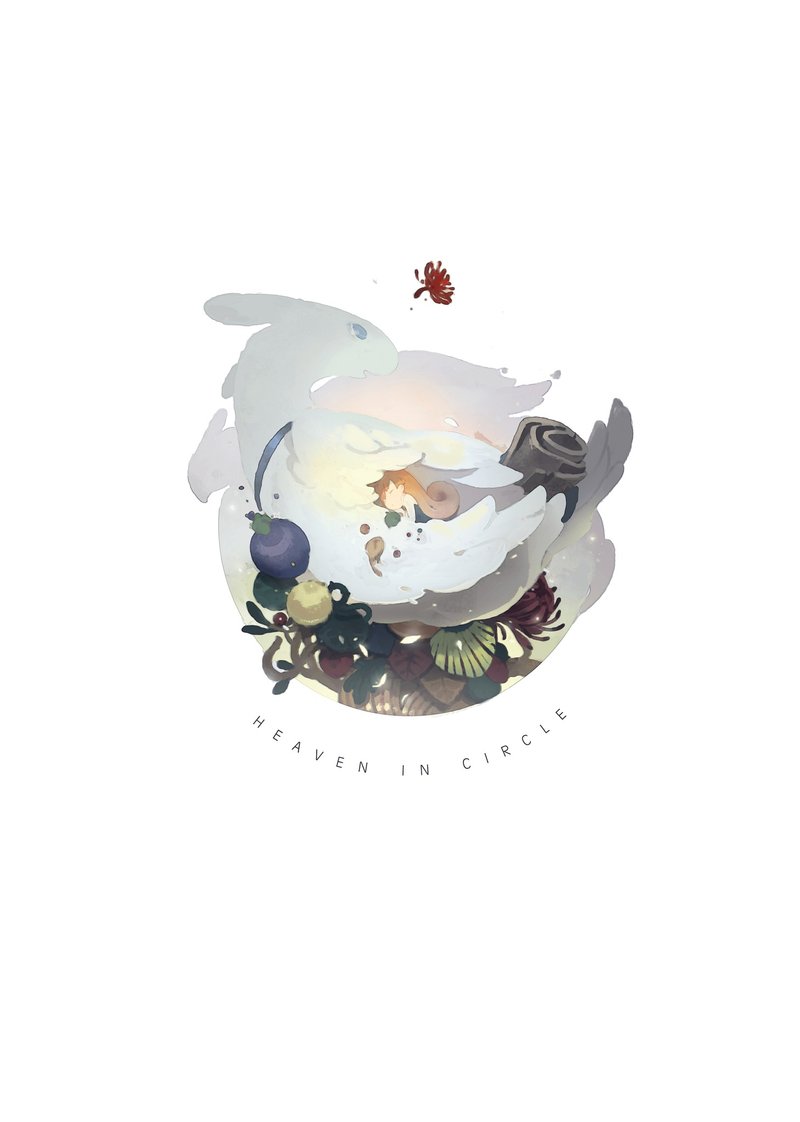 天國 圓 繪本 - 電子似顏繪/繪畫/插畫 - 紙 
