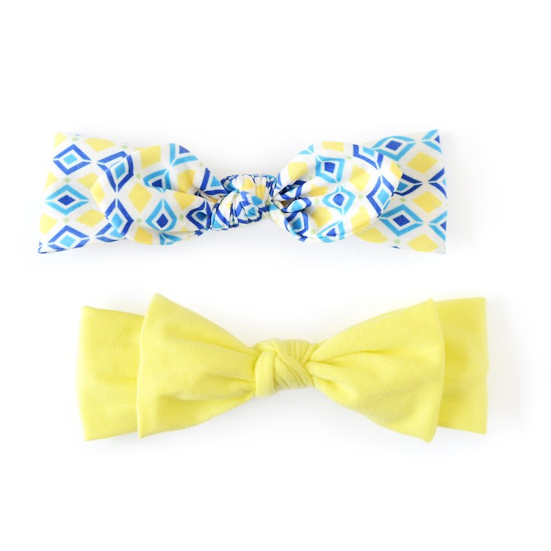 American Joli Sophie Bow Hairband 2 into the group - yellow and blue squares JSHBBBYB0 - Bibs - Cotton & Hemp 