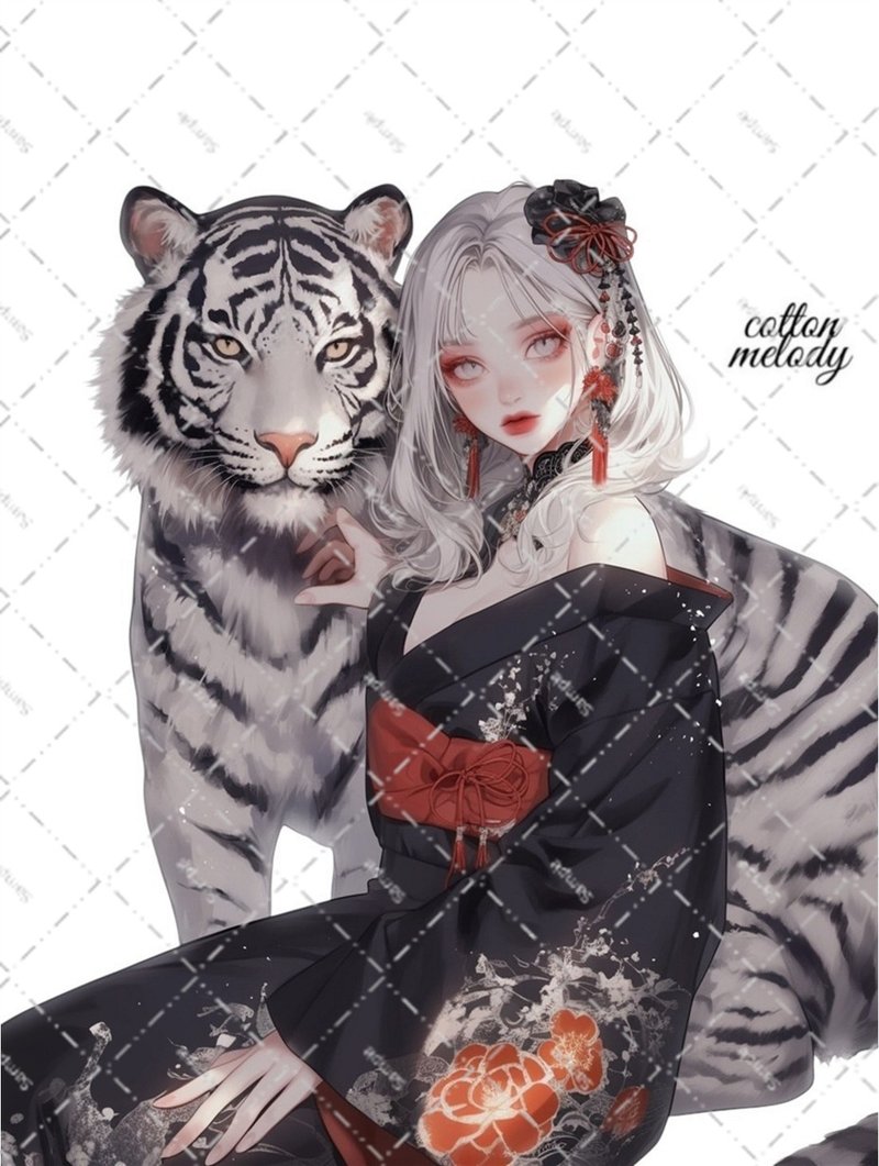 original sticker no.5511 人物ステッカー オリジナルステッカー 人物ステッカー 女の子ステッカー オリジナル人物ステッカー - 貼紙 - 紙 
