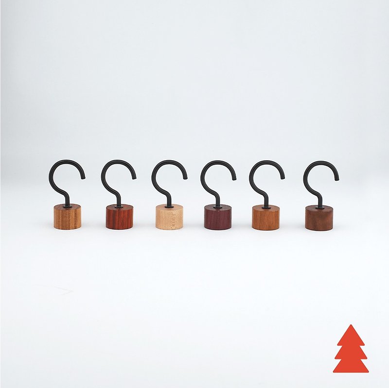 J. Hook –Set of Six - Hangers & Hooks - Wood Khaki