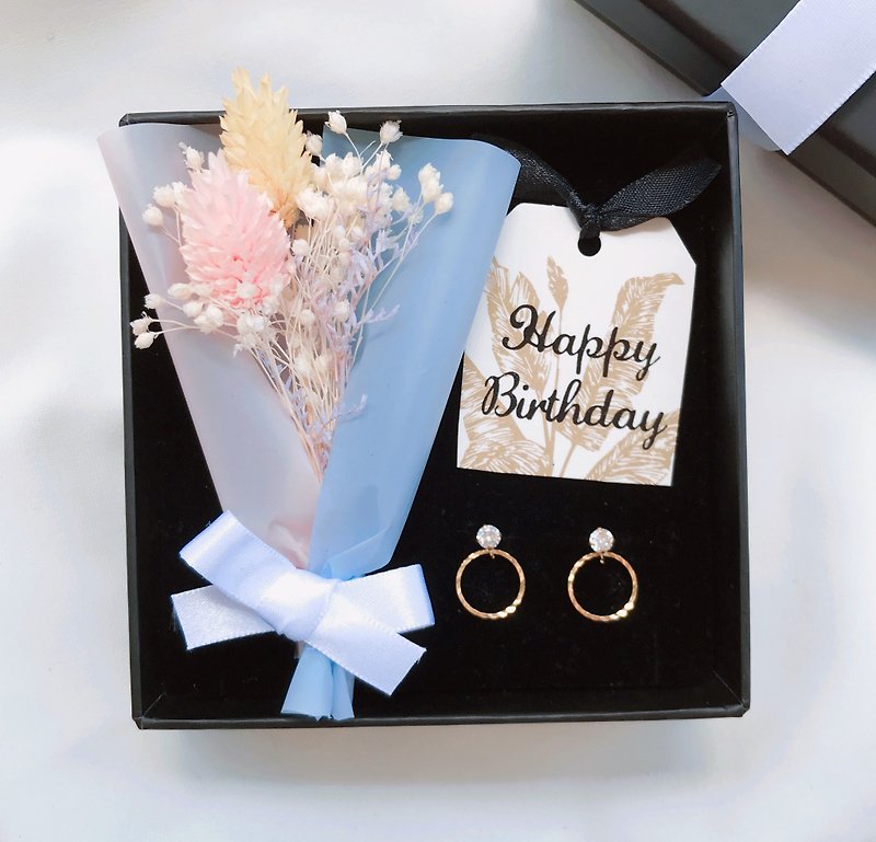 Birthday Gift Two-color Bouquet Earrings Gift Box This price includes a pair of - Earrings & Clip-ons - Other Materials White