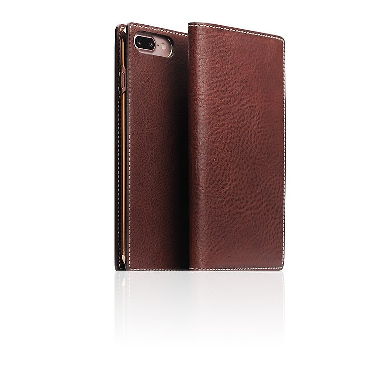 SLG Design iPhone 8 / 7 Plus D6 IMBL handmade line top leather holster - brown - Phone Cases - Genuine Leather Brown