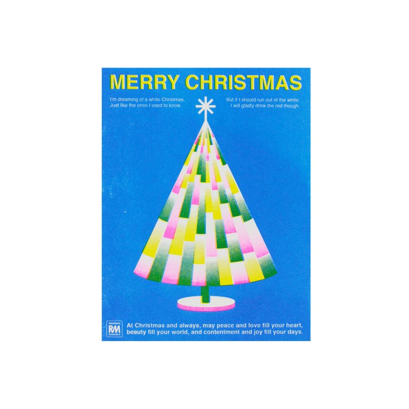 聖誕卡 聖誕樹 光束 - 卡片/明信片 - 紙 藍色