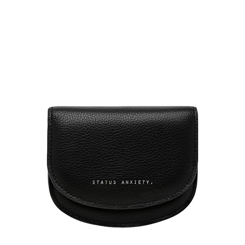 STATUS ANXIETY - Us For Now Leather Card Holder Coin Purse - black - กระเป๋าสตางค์ - หนังแท้ 