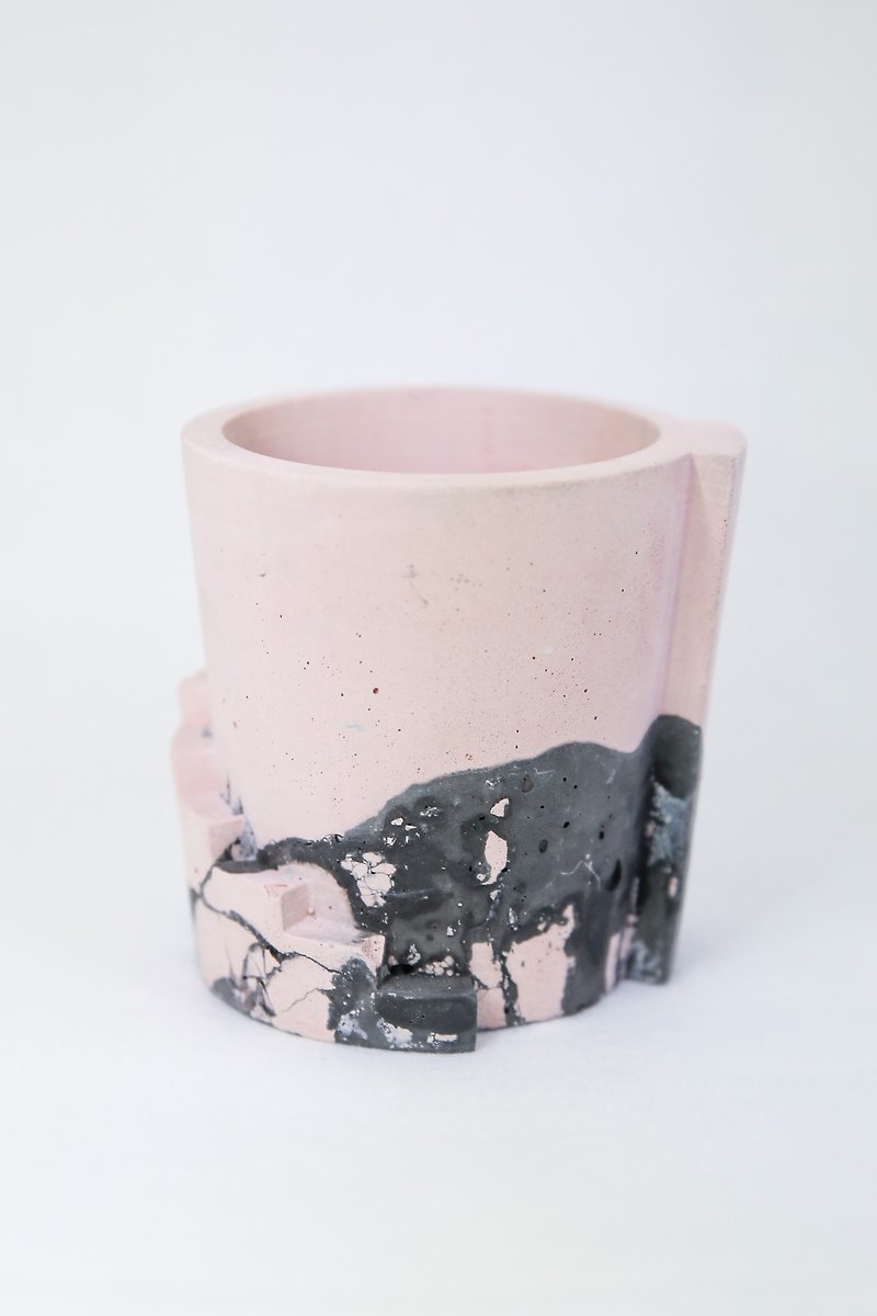 Clay Chuangyan/Micro-crack Series/Pink Round Floor Pot - Plants - Other Materials Pink