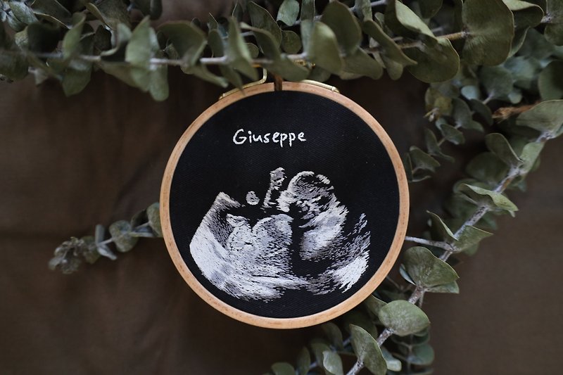 Baby Ultrasound/Ultrasonic Embroidery - ของวางตกแต่ง - งานปัก สีดำ