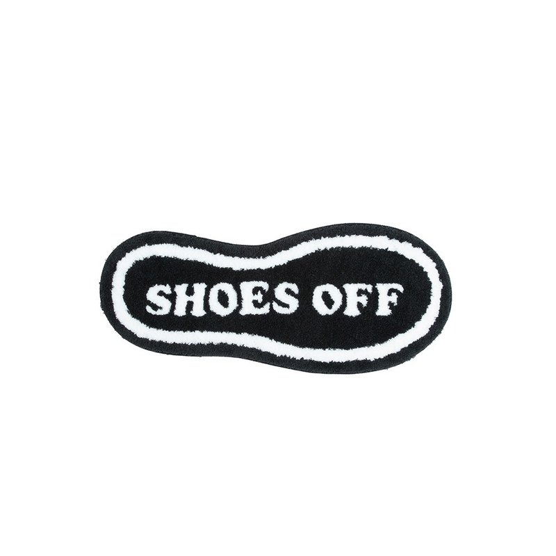 shoes-off 入內請拖鞋 潮流地毯 腳感柔軟可機洗地毯 - 地墊/地毯 - 聚酯纖維 黑色