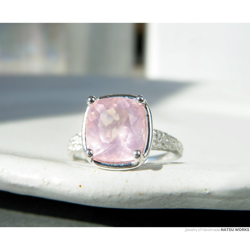 Pink Rose Quartz Ring - แหวนทั่วไป - เครื่องเพชรพลอย สึชมพู
