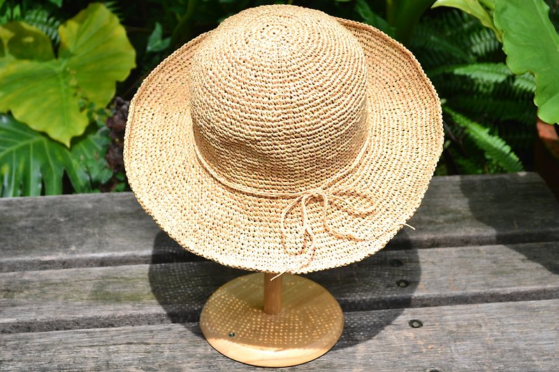 Wheat straw sunshade straw hat - หมวก - กระดาษ สีนำ้ตาล