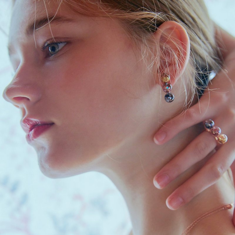 Triple Snowball Earrigs - Earrings & Clip-ons - Glass 