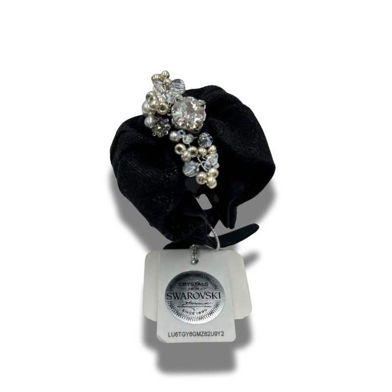 COMPLEX BIZ 甜心夾 黑色布面 小鑽 - 髮夾/髮圈 - 水晶 多色