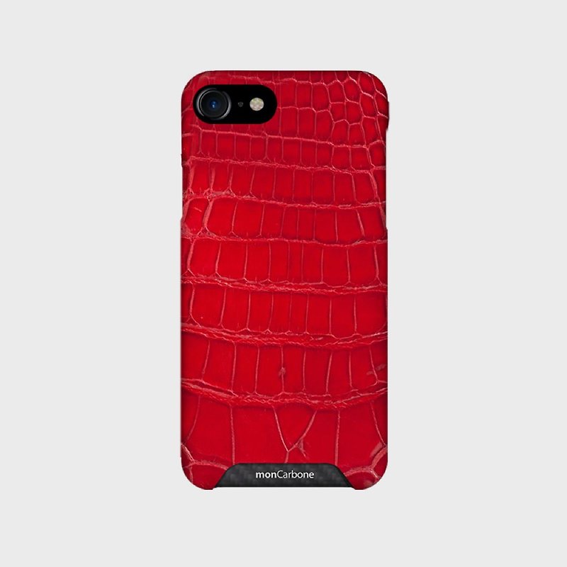HOVERSKIN Alligator Red for iPhone 8 / 8 Plus - เคส/ซองมือถือ - หนังแท้ สีแดง