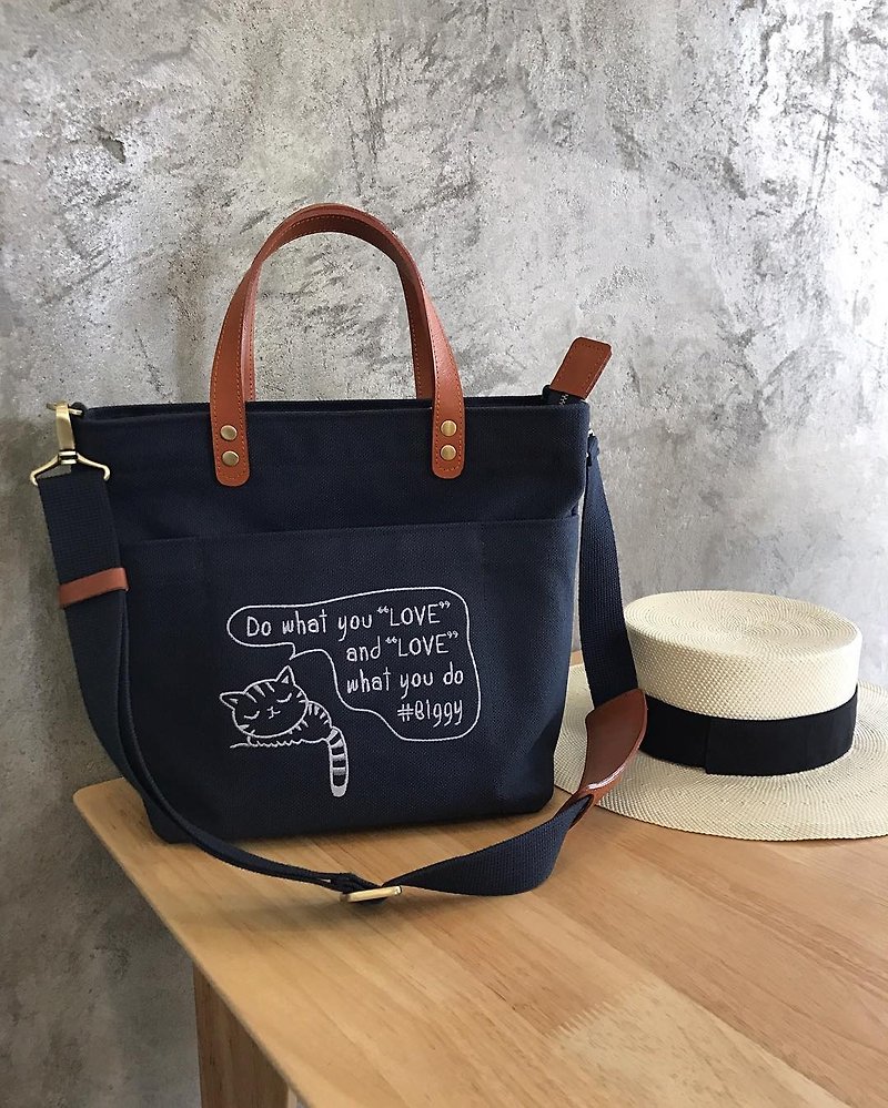 Everyday Canvas Bag / Dark blue - Handbags & Totes - Other Materials Blue