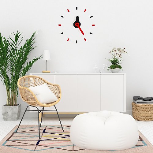 ontime On-Time Wall Clock Peel and Stick V1M Mix Red 48-60 Cm.