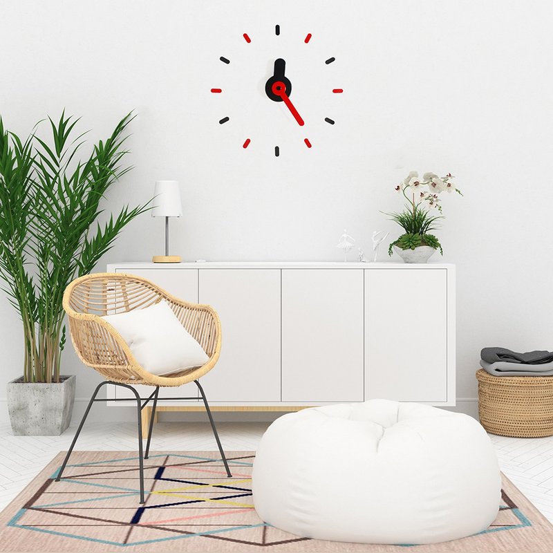 On-Time Wall Clock Peel and Stick V1M Mix Red 48-60 Cm. - 時鐘/鬧鐘 - 鋁合金 紅色