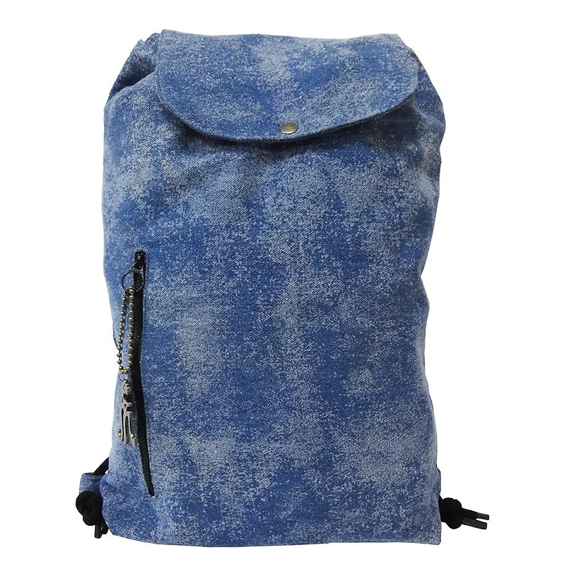 【Is Marvel】Snowflake tannin backpack - กระเป๋าเป้สะพายหลัง - ผ้าฝ้าย/ผ้าลินิน สีน้ำเงิน