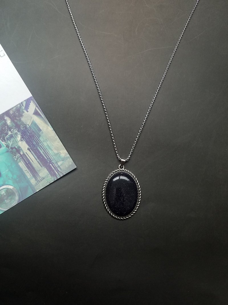 Twist, obsidian necklace, sweater chain, atmosphere. - Necklaces - Semi-Precious Stones Black