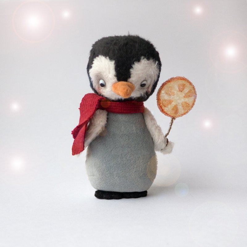 Christmas Teddy Penguin Doll - 10cm - 玩偶/公仔 - 其他材質 灰色