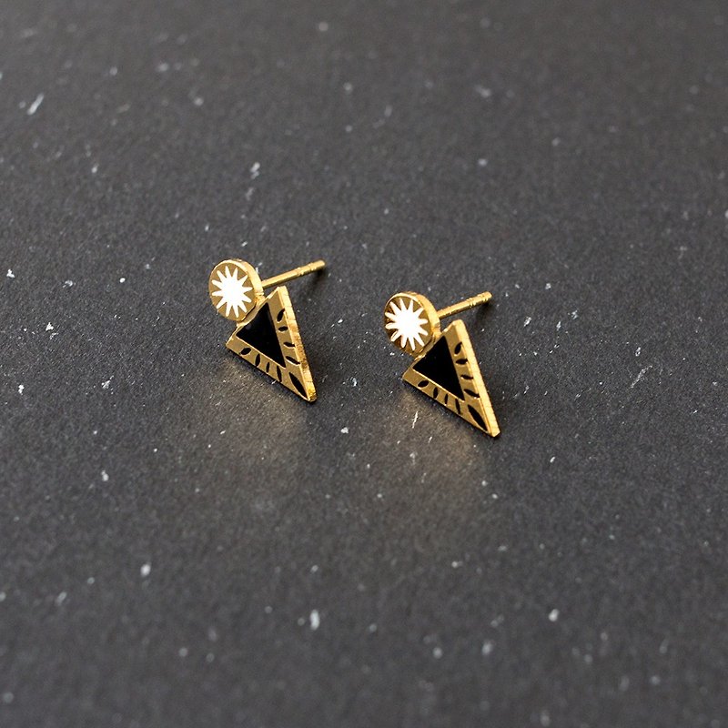 Courage | Mysterious Prophecy Earrings and Clip-On Birthday Gifts - Earrings & Clip-ons - Enamel Black