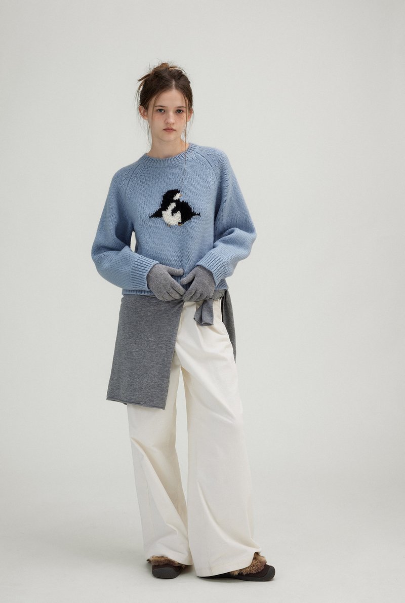 Penguin Park Nordic Lazy Warm Knitted Sweater - สเวตเตอร์ผู้หญิง - วัสดุอื่นๆ หลากหลายสี