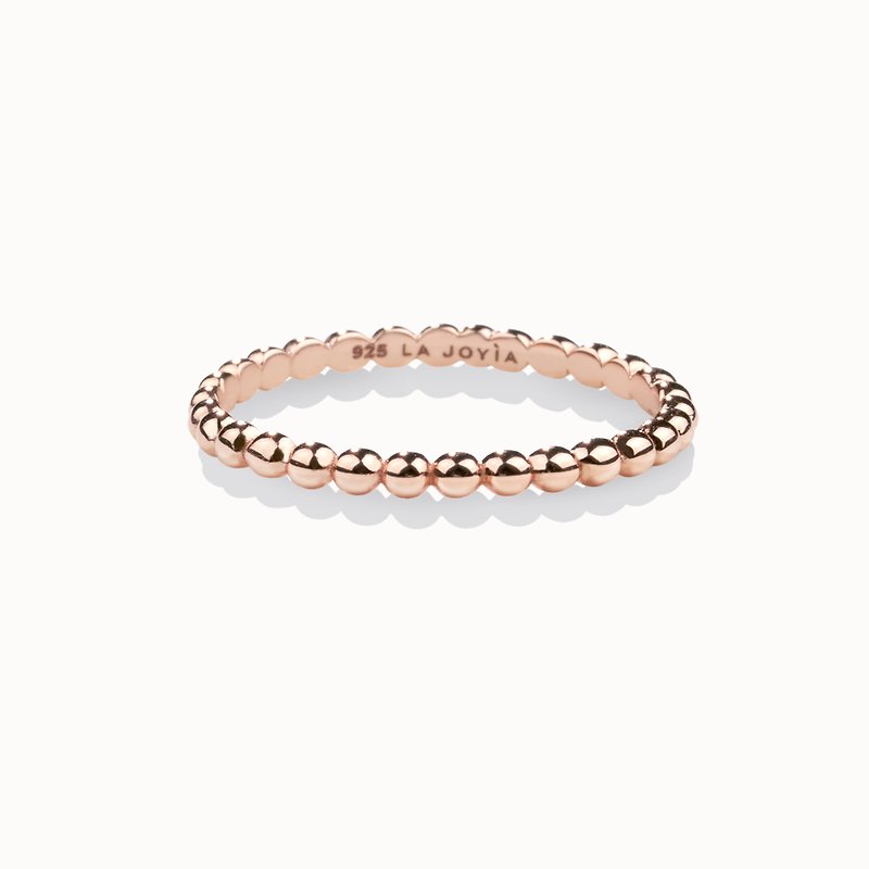 Plain Beaded Ring - General Rings - Sterling Silver Pink