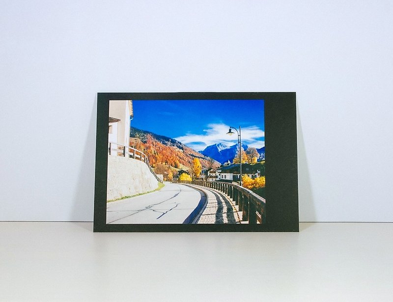Photographic Postcard: The road, Ramsau bei Berchtesgaden in autumn - Cards & Postcards - Paper Multicolor