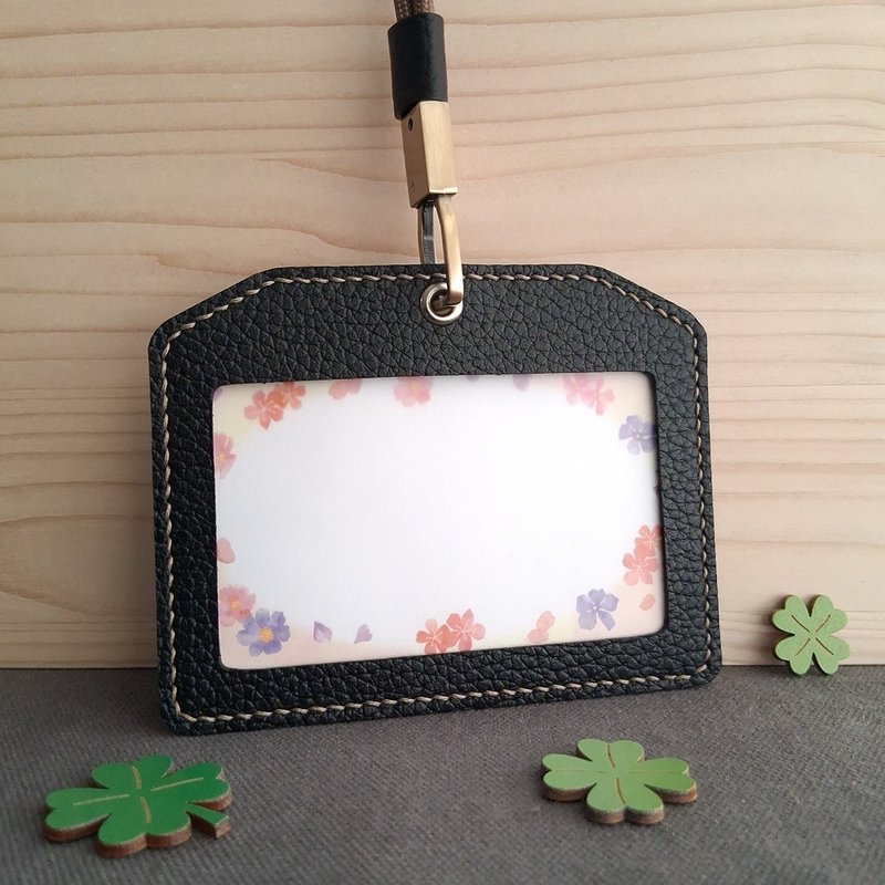 真皮卡套 / 手工訂製質感 / 黑色 - 證件套/卡套 - 真皮 