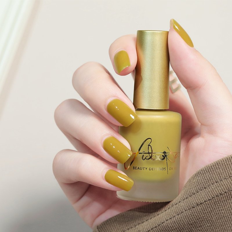 Pride and Prejudice Mustard Yellow | MissMyth Peelable Quick Drying Long Lasting Water Nail Polish - ยาทาเล็บ - วัสดุอื่นๆ สีเหลือง