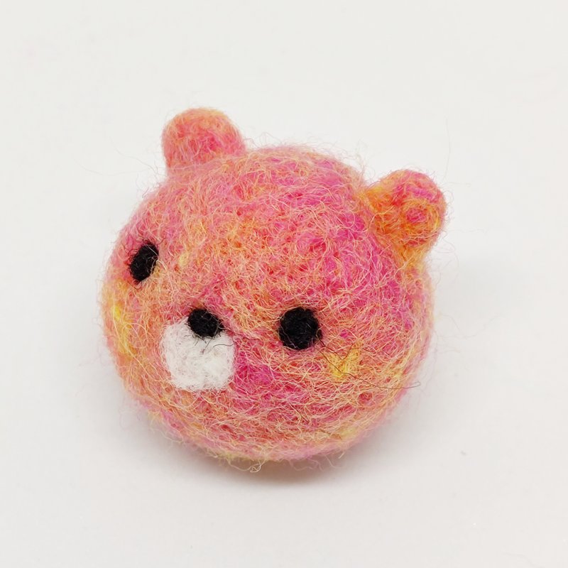 Joyful atmosphere-mixed color series bear wool felt key ring, strap, ornament - ที่ห้อยกุญแจ - ขนแกะ สีแดง