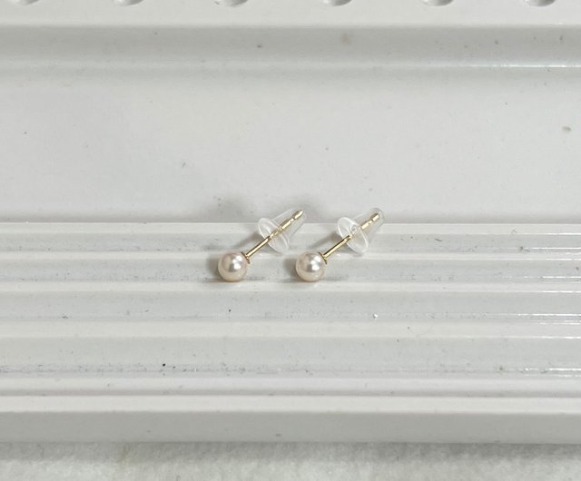 【超特価sale開催】  一粒パールピアス K10YG K18YG プラチナ ベビーパール 3.5-4mm アクセサリー