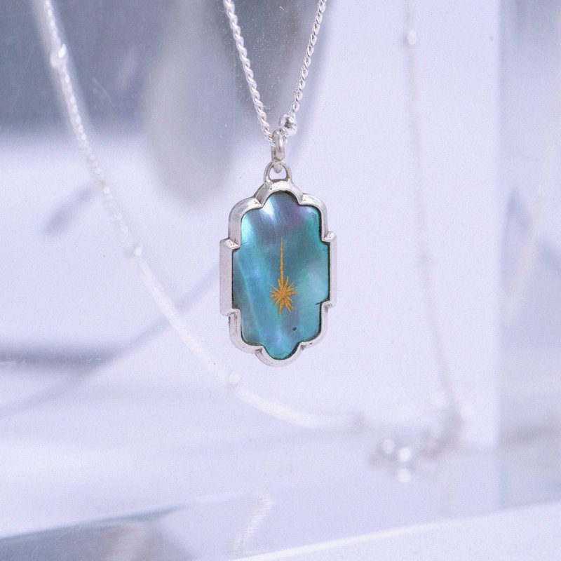 貝殼 蒔繪 星空 項鍊 #15 - 項鍊 - 銀 白色