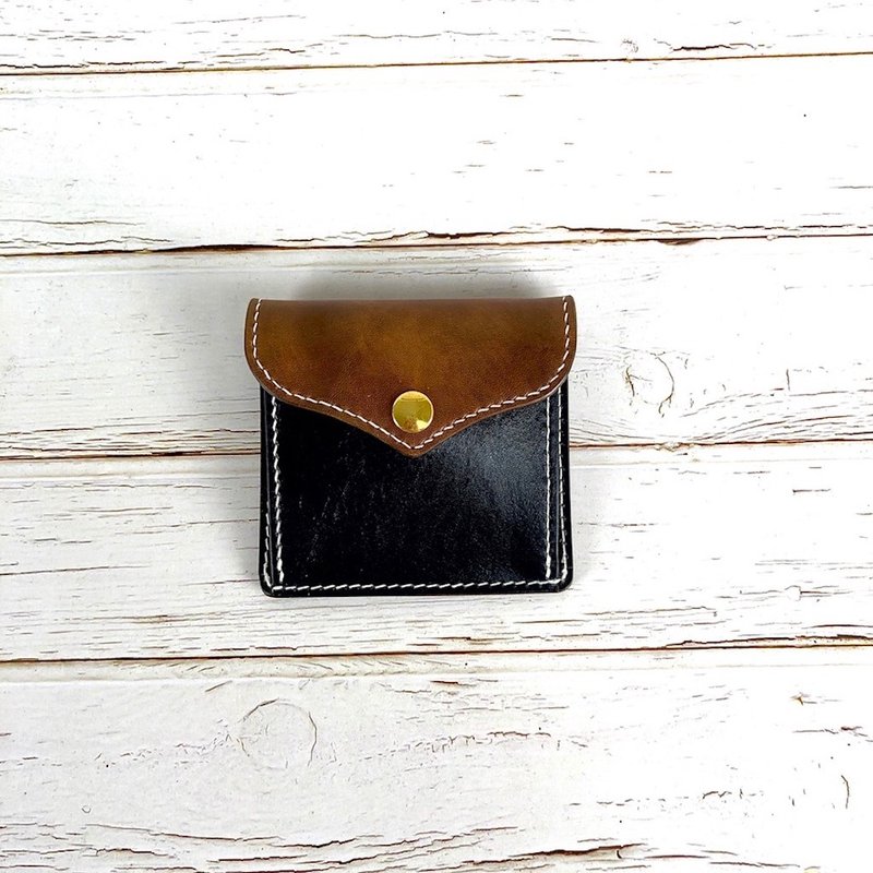 [Coin Purse] Simple vegetable tanned leather coin purse/ Bronze hardware/money slot/small bag - Coin Purses - Genuine Leather 